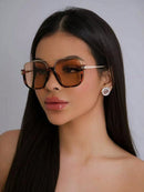 Óculos de sol de proteção solar de meia armação e feixe duplo para homens e mulheres