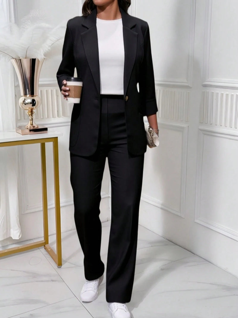 Vendedor IndicadoZalla Conjunto blazer de manga 3/4 e calça pantalona cintura alta modelo social e elegante