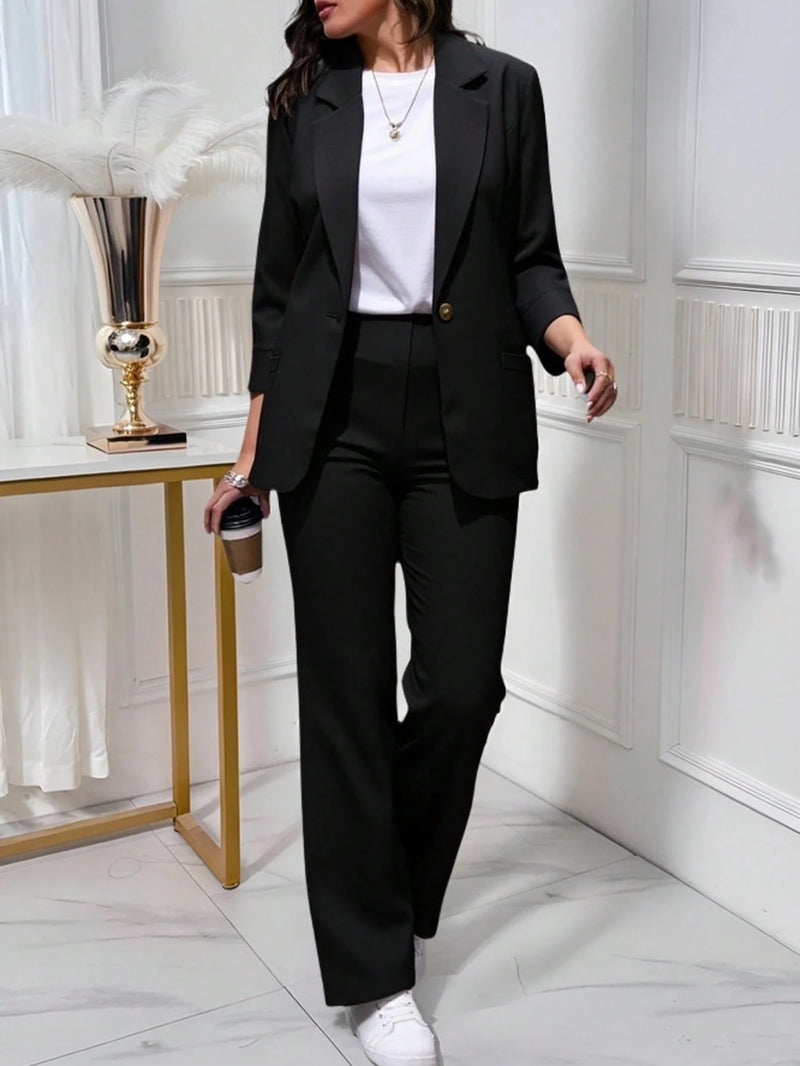 Vendedor IndicadoZalla Conjunto blazer de manga 3/4 e calça pantalona cintura alta modelo social e elegante