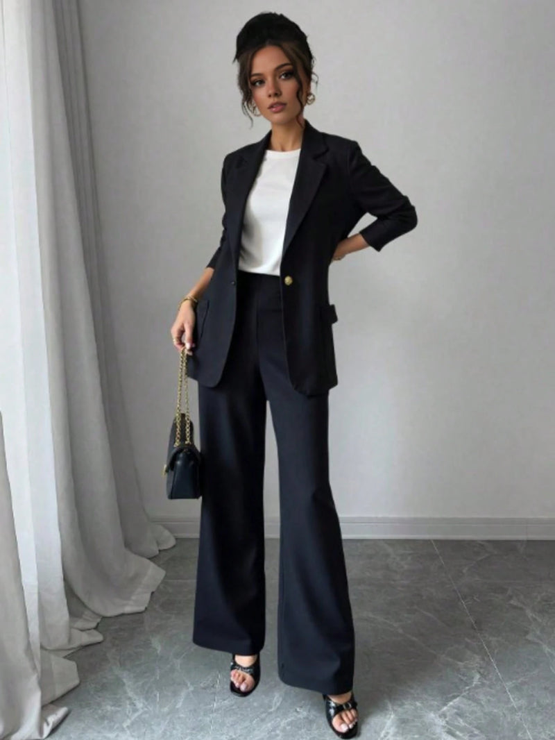 Vendedor IndicadoZalla Conjunto blazer de manga 3/4 e calça pantalona cintura alta modelo social e elegante