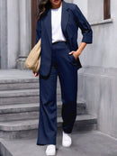 Vendedor IndicadoZalla Conjunto blazer de manga 3/4 e calça pantalona cintura alta modelo social e elegante