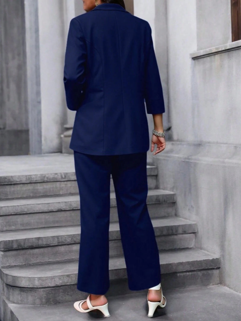 Vendedor IndicadoZalla Conjunto blazer de manga 3/4 e calça pantalona cintura alta modelo social e elegante