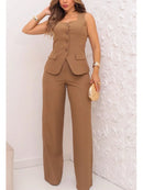 Vendedor IndicadoConjunto Feminino 2025 – Colete e Calça Social – Look Elegante para Trabalho – Estilo Alfaiataria