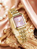 1 Peça Relógio de Pulso Feminino Elegante, Pulseira de Aço Inoxidável, Mostrador Quadrado, Clássico de Luxo a Quartzo, (Sem Caixa de Relógio)