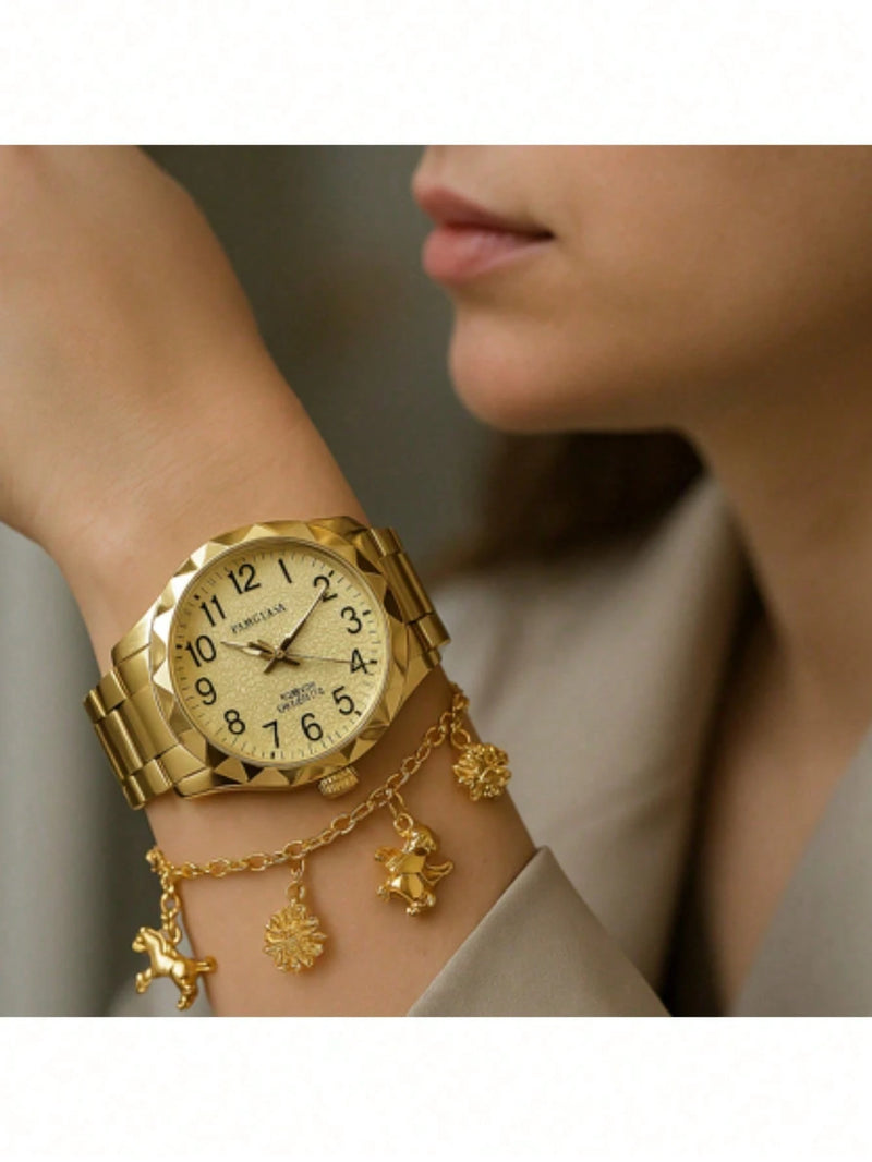 Vendedor Indicado
Relógio Feminino Quartzo Dourado Banhado a Ouro 18k Original a Prova d'água