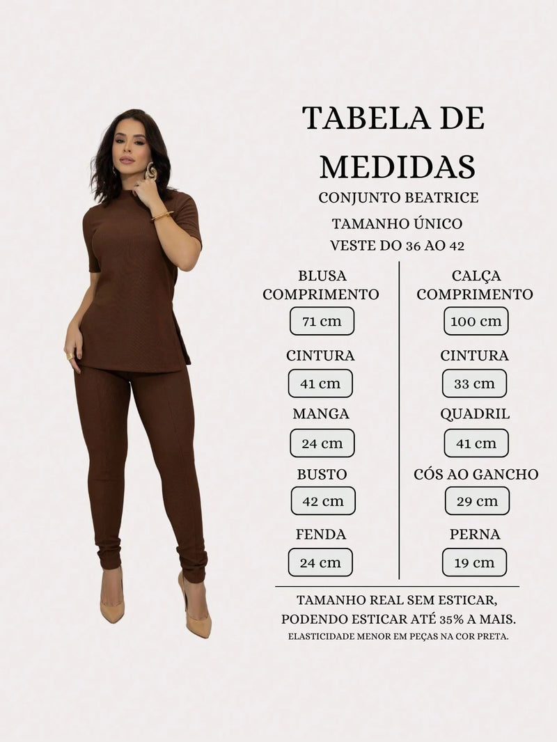 Conjunto Feminina Montaria Beatrice Calça Legging Blusa Gola Alta Premium
