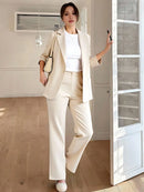 Vendedor IndicadoZalla Conjunto blazer de manga 3/4 e calça pantalona cintura alta modelo social e elegante