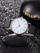 1 Peça Relógio de Pulso Feminino de Luxo, Moderno e Simples, Grande Mostrador de Barra Escala, Relógio de Quartzo para Mulheres, Presente, Relogio Masculino, Opção Ideal para Presentes (Apenas o Relógio de Pulso)