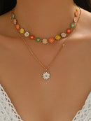 2 Peças/Conjunto Colar Gargantilha Elegante de Verão com Pérolas Falsas, Colar Pendente Irregular de Estrela do Mar de Liga Estilizada com Pérolas Falsas, Joia Feminina para Uso Diário, Viagem, Festival de Música, Festa