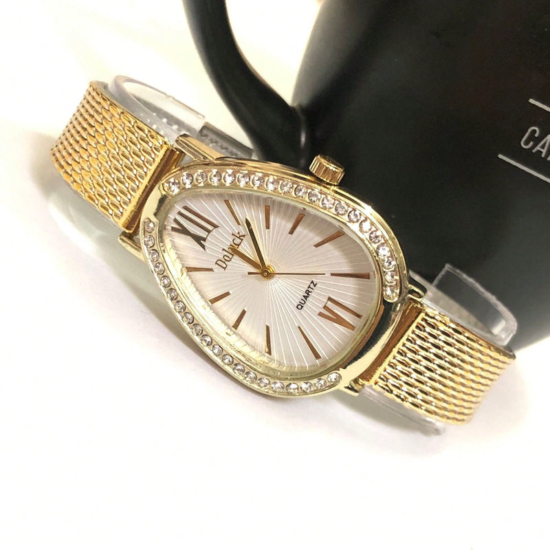 Relógio de Pulso Feminino Pulseira Elástica e plástico. Analógico Prata Rosas de ouro