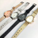 Relógio de Pulso Feminino Pulseira Elástica e plástico. Analógico Prata Rosas de ouro