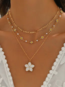 2 Peças/Conjunto Colar Gargantilha Elegante de Verão com Pérolas Falsas, Colar Pendente Irregular de Estrela do Mar de Liga Estilizada com Pérolas Falsas, Joia Feminina para Uso Diário, Viagem, Festival de Música, Festa