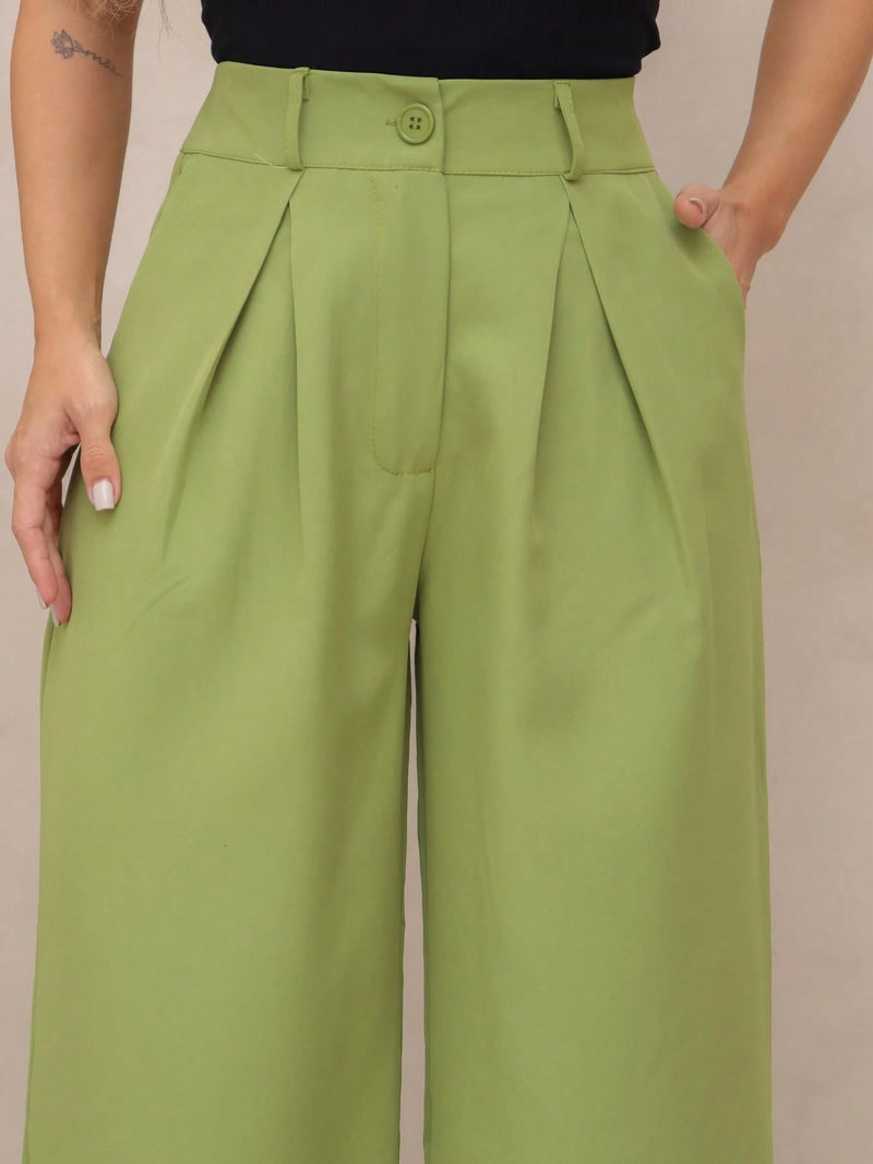 YING ZI Calça Pantalona Alfaiataria Social Dehors Mode
