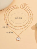 2 Peças/Conjunto Colar Gargantilha Elegante de Verão com Pérolas Falsas, Colar Pendente Irregular de Estrela do Mar de Liga Estilizada com Pérolas Falsas, Joia Feminina para Uso Diário, Viagem, Festival de Música, Festa