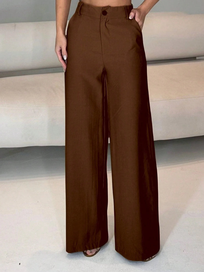 Calça Pantalona Cinza – LARISSA