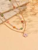 2 Peças/Conjunto Colar Gargantilha Elegante de Verão com Pérolas Falsas, Colar Pendente Irregular de Estrela do Mar de Liga Estilizada com Pérolas Falsas, Joia Feminina para Uso Diário, Viagem, Festival de Música, Festa