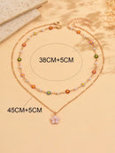 2 Peças/Conjunto Colar Gargantilha Elegante de Verão com Pérolas Falsas, Colar Pendente Irregular de Estrela do Mar de Liga Estilizada com Pérolas Falsas, Joia Feminina para Uso Diário, Viagem, Festival de Música, Festa