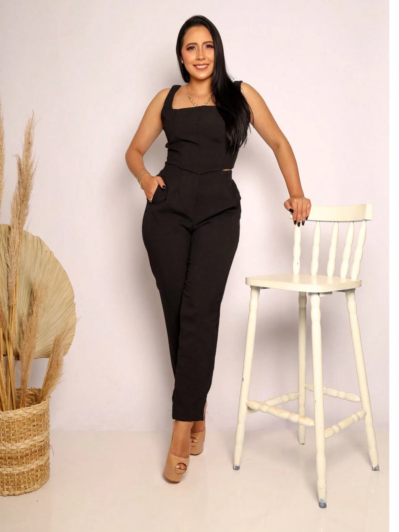 onjunto Cropped e Calça Verde Militar – ESMERALDA