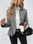 Blazer Curto Caramelo com Babado – ISABELA