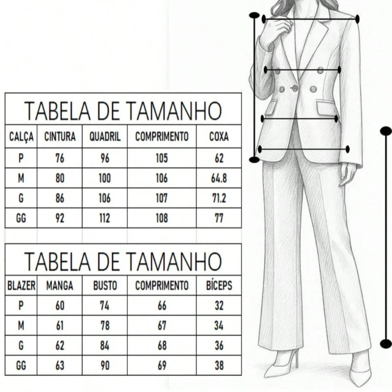 Vendedor IndicadoZalla Conjunto Blazer Max e Calça Feminino Alfaiataria