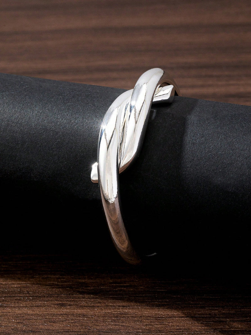 1 peça Bracelete Geométrico Assimétrico Vazado Fashion na Cor Dourada, Adequado para Férias, Praia, Festa Formal e Acessório Diário de Roupa