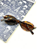 Óculos de sol feminino meio redondo retrô proteção uv400 da moda 2025 resistente estiloso oval