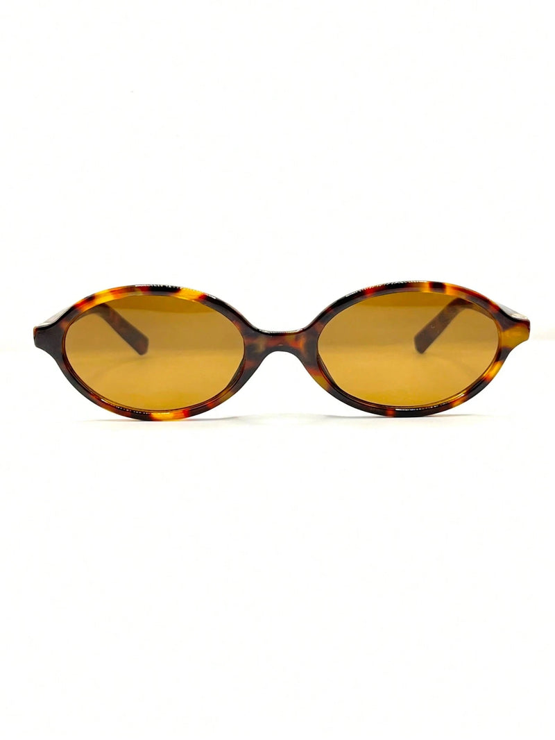 Óculos de sol feminino meio redondo retrô proteção uv400 da moda 2025 resistente estiloso oval
