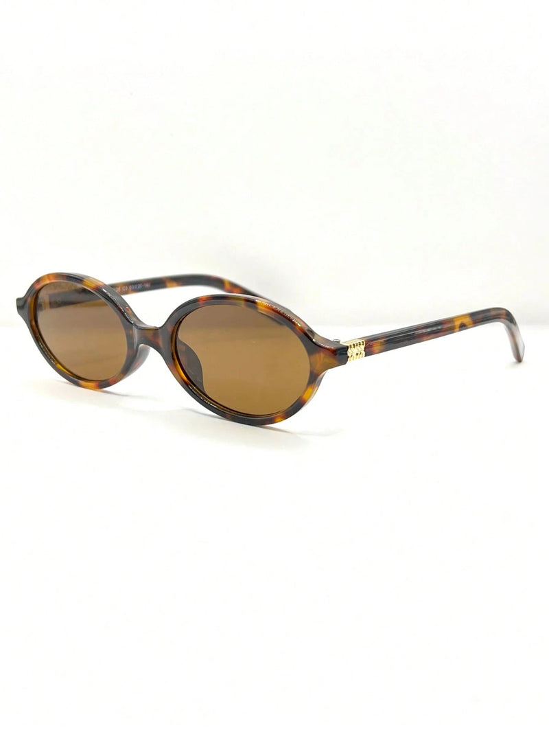 Óculos de sol feminino meio redondo retrô proteção uv400 da moda 2025 resistente estiloso oval