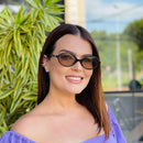 Óculos de sol feminino meio redondo retrô proteção uv400 da moda 2025 resistente estiloso oval