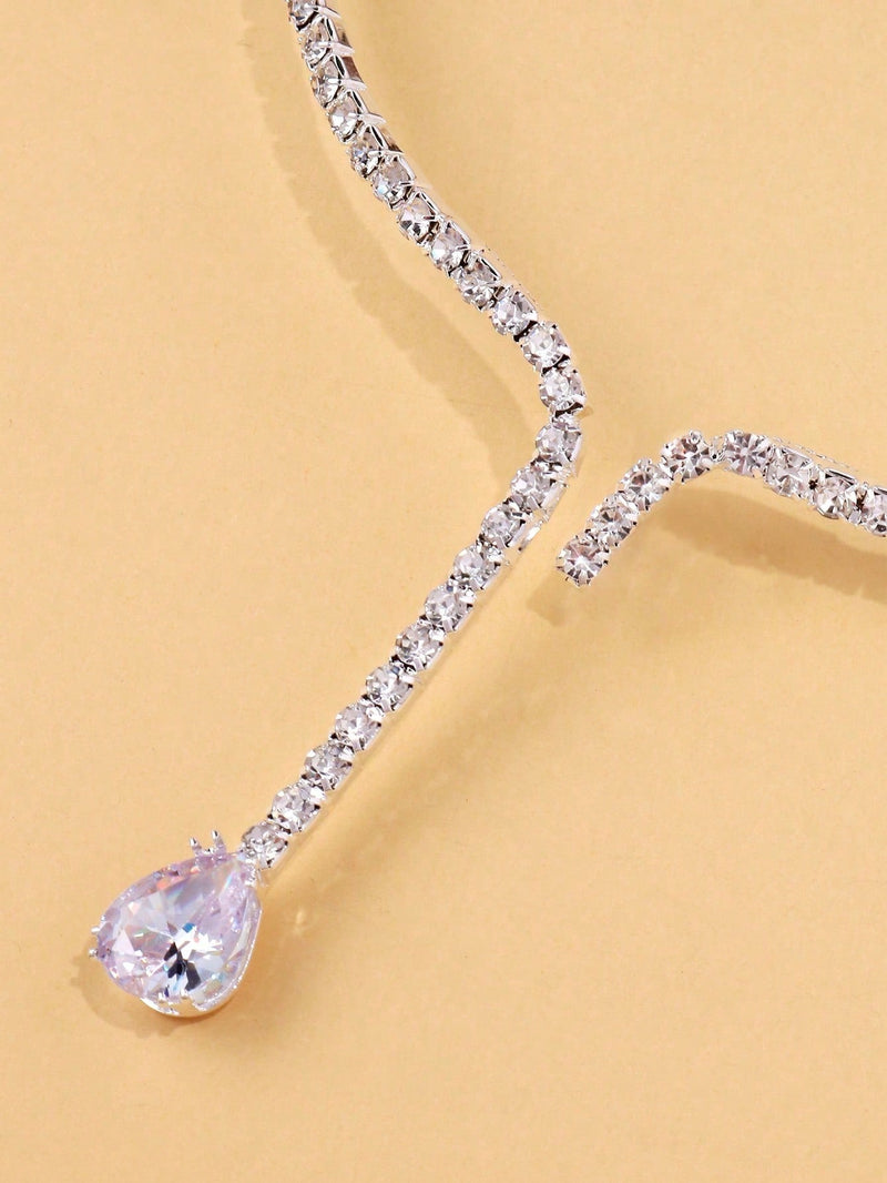 1 Peça Colar Choker Ajustável em Formato de Flor de Zircônia Para Mulheres