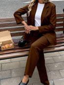 Vendedor IndicadoZalla Conjunto blazer de manga 3/4 e calça pantalona cintura alta modelo social e elegante