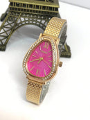 Relógio de Pulso Feminino Pulseira Elástica e plástico. Analógico Prata Rosas de ouro