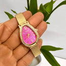 Relógio de Pulso Feminino Pulseira Elástica e plástico. Analógico Prata Rosas de ouro