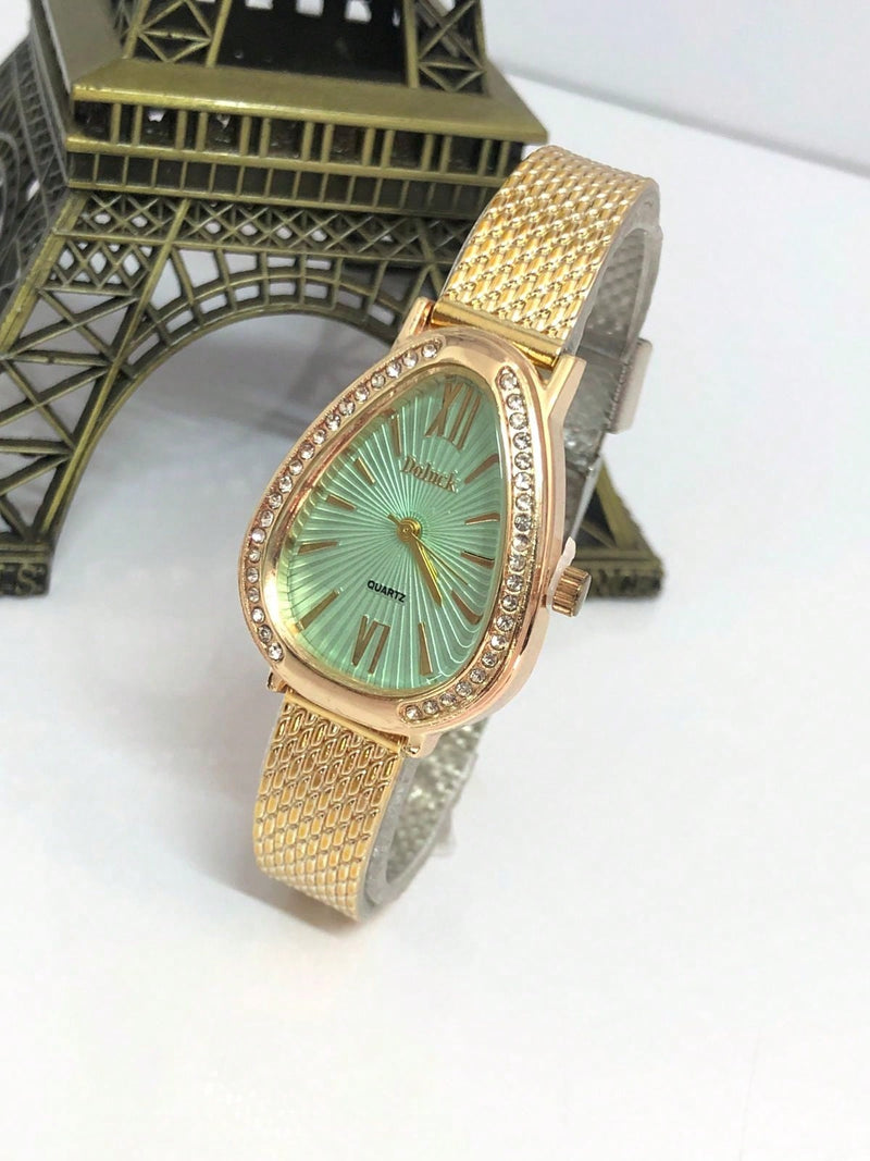 Relógio de Pulso Feminino Pulseira Elástica e plástico. Analógico Prata Rosas de ouro