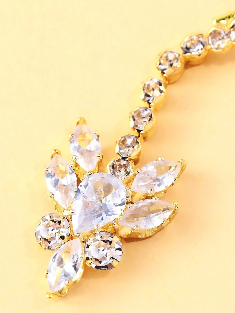 1 Peça Colar Choker Ajustável em Formato de Flor de Zircônia Para Mulheres