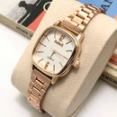Relógio de quartzo quadrado feminino elegante e requintado