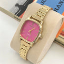 Relógio de quartzo quadrado feminino elegante e requintado