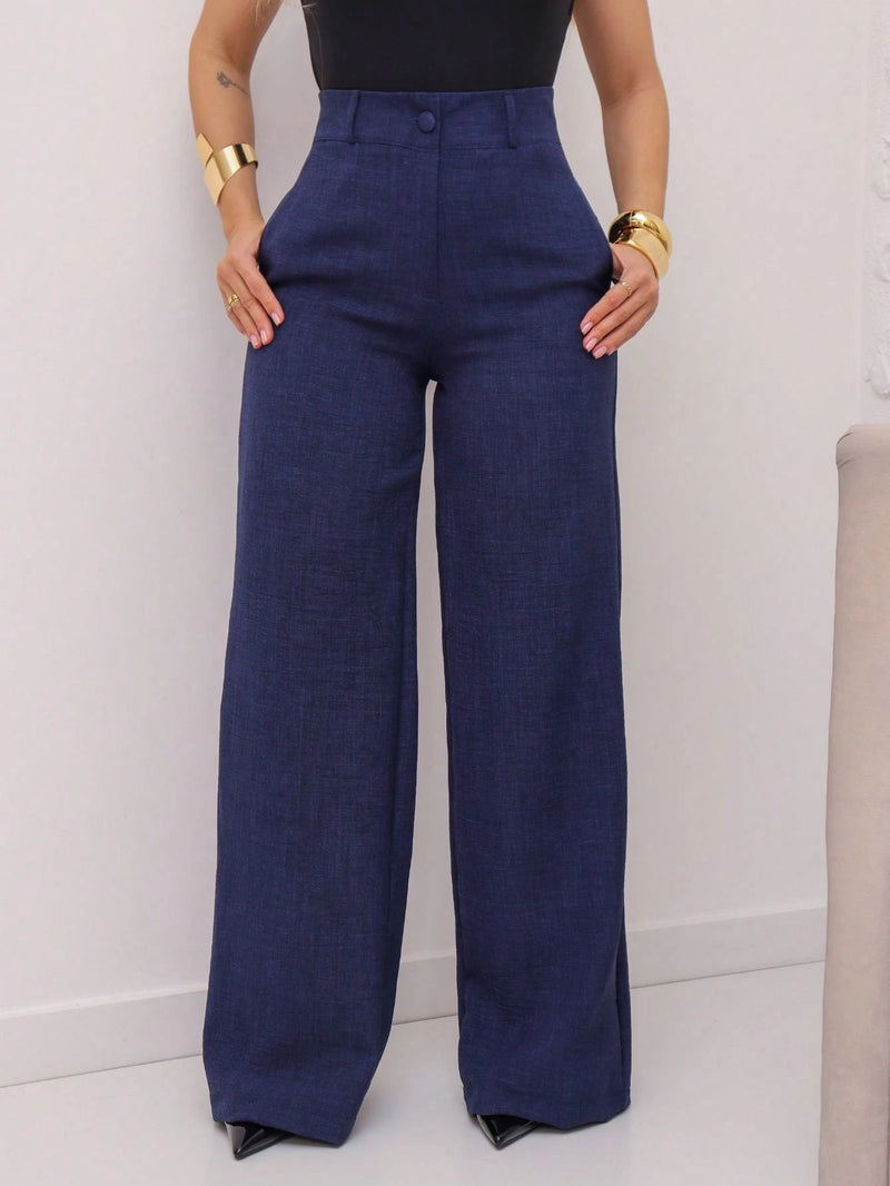 Calça Wide Leg Azul Marinho – VALENTINA
