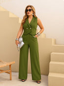 Vendedor IndicadoCONJUNTO ELEGANTE COLETE E CALÇA PANNTALONA PERNA LARGA EM ALFAIATARIA LOOK CHIQUE E MODERNO