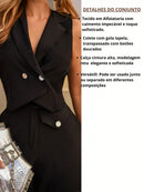 Vendedor IndicadoCONJUNTO ELEGANTE COLETE E CALÇA PANNTALONA PERNA LARGA EM ALFAIATARIA LOOK CHIQUE E MODERNO