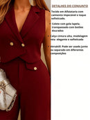 Vendedor IndicadoCONJUNTO ELEGANTE COLETE E CALÇA PANNTALONA PERNA LARGA EM ALFAIATARIA LOOK CHIQUE E MODERNO