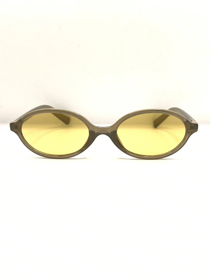 Óculos de sol feminino meio redondo retrô proteção uv400 da moda 2025 resistente estiloso oval