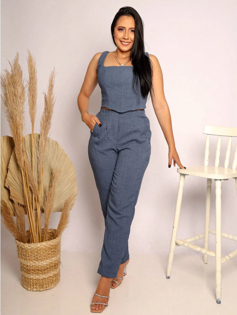 onjunto Cropped e Calça Verde Militar – ESMERALDA