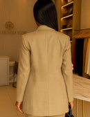 Blazer Alfaiataria Social Feminino abotoamento Elegante Atemporal Sobretudo Acinturado casual de negócios