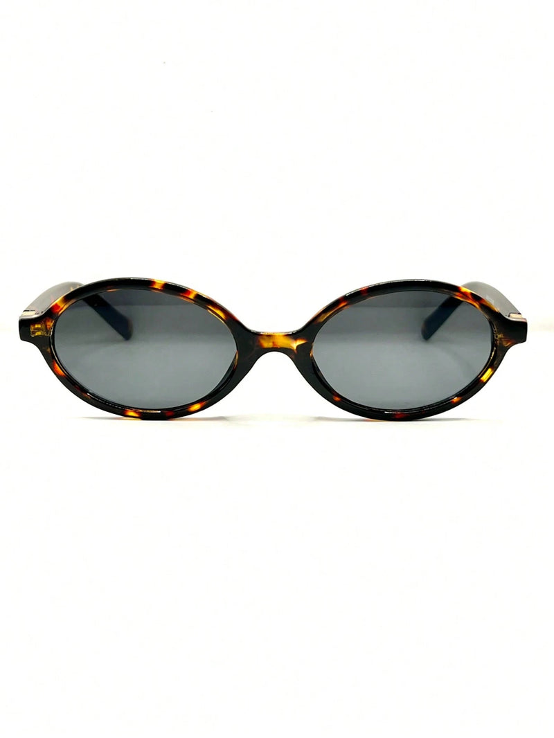 Óculos de sol feminino meio redondo retrô proteção uv400 da moda 2025 resistente estiloso oval