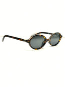 Óculos de sol feminino meio redondo retrô proteção uv400 da moda 2025 resistente estiloso oval