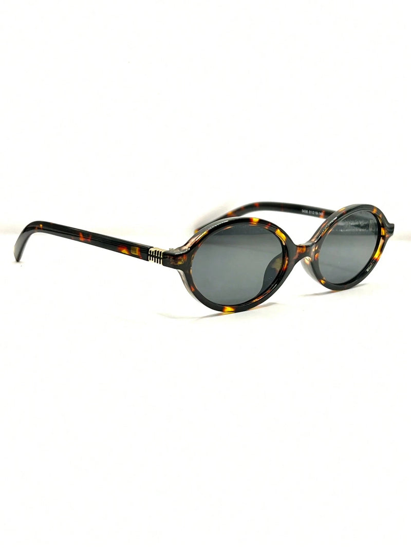 Óculos de sol feminino meio redondo retrô proteção uv400 da moda 2025 resistente estiloso oval