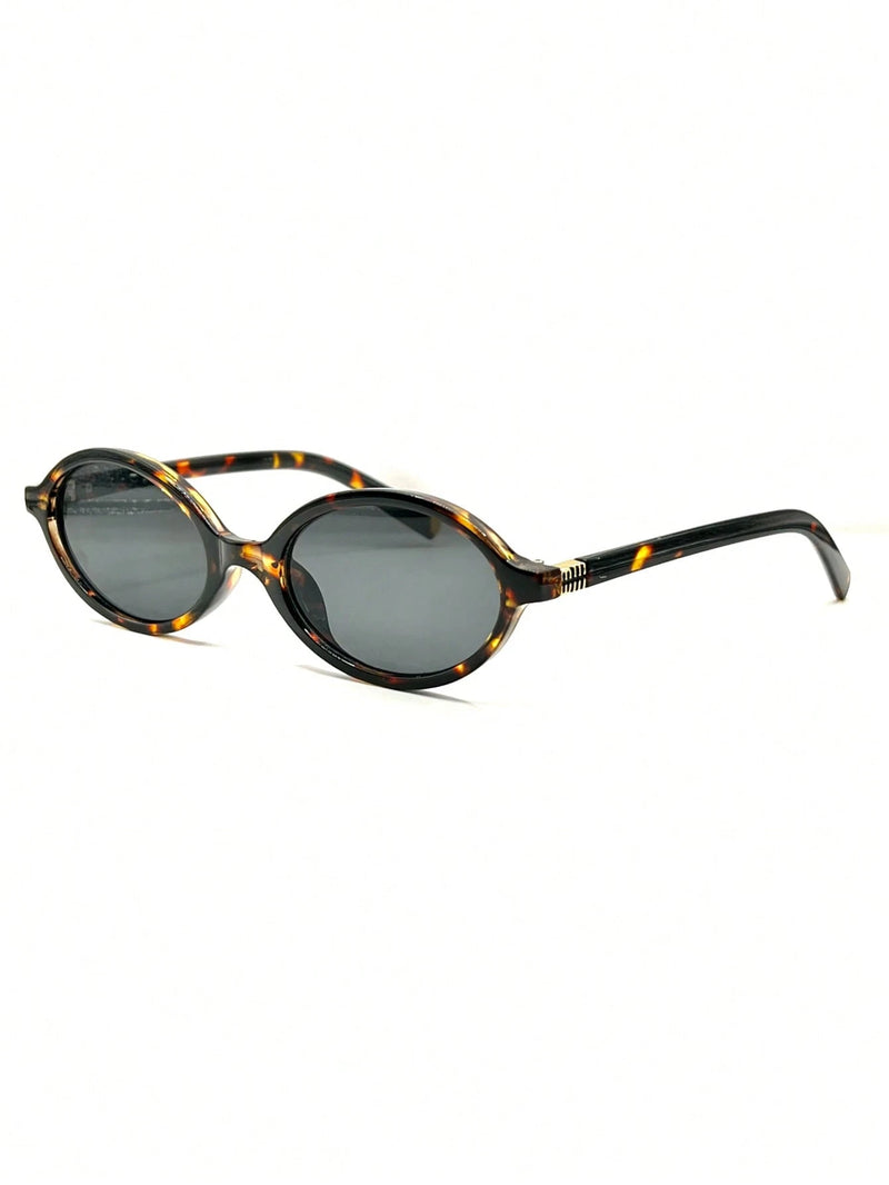 Óculos de sol feminino meio redondo retrô proteção uv400 da moda 2025 resistente estiloso oval