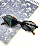 Óculos de sol feminino meio redondo retrô proteção uv400 da moda 2025 resistente estiloso oval