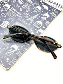 Óculos de sol feminino meio redondo retrô proteção uv400 da moda 2025 resistente estiloso oval